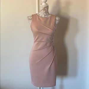 Calvin Klein Blush Pink Sleeveless Ruched Dress
